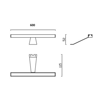 Kyra LED kopalniška svetilka 600 mm krom