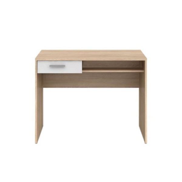 Scrivania con cassetto Nepo rovere bianco 100 cm. Scrivania con cassetto Nepo rovere bianco 100 cm.