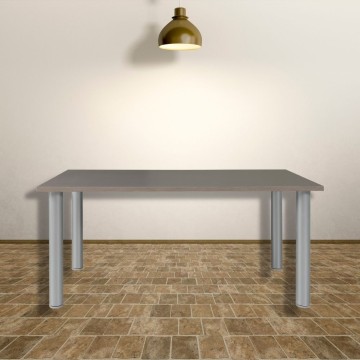 Pravokotna miza Manila iz kakava z okroglimi aluminijastimi nogami 160x80 cm