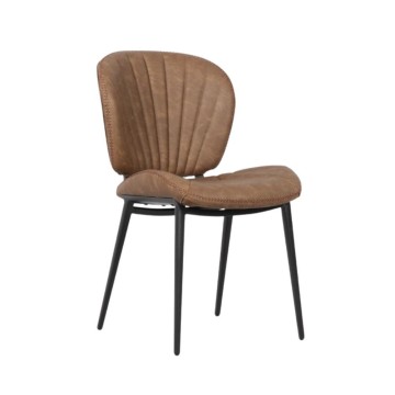 Stol s črnimi kovinskimi nogami v barvi vintage dove grey Elice