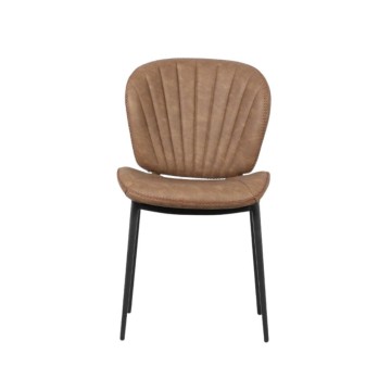 Stol s črnimi kovinskimi nogami v barvi vintage dove grey Elice