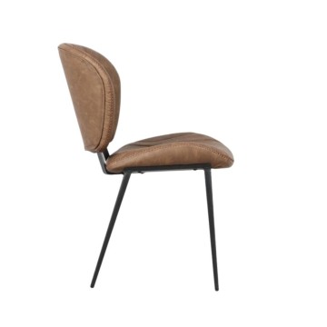 Stol s črnimi kovinskimi nogami v barvi vintage dove grey Elice