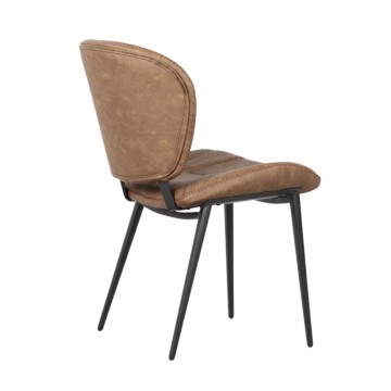 Stol s črnimi kovinskimi nogami v barvi vintage dove grey Elice