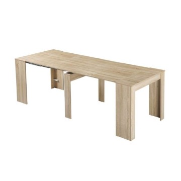 Konzolna mizica Ofelia iz hrastovega lesa 90x50x75h, raztegljiva do 3 metrov