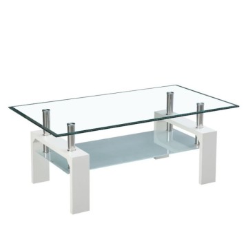 Bela mizica z dvema steklenima policama Titania 110x60x44h