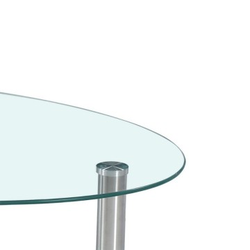 Ovalna mizica s 3 steklenimi vrhovi 90x55x45 Mimas