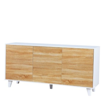 Bivak s 3 hrastovimi vrati in belim okvirjem Moran 154x40x75