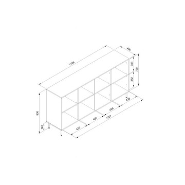 Modra mornarica kredenca 4 vrata Caracas51A 180X40X90H