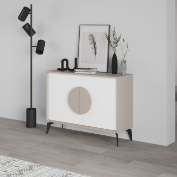 Bočna omara z 2 vrati v sivo-beli barvi Gora110 110x35,6x82