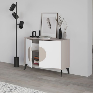 Bočna omara z 2 vrati v sivo-beli barvi Gora110 110x35,6x82