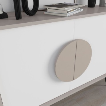 Bočna omara z 2 vrati v sivo-beli barvi Gora110 110x35,6x82