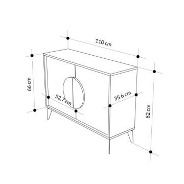 Bočna omara z 2 vrati v sivo-beli barvi Gora110 110x35,6x82