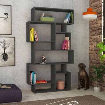 Antracitni dvostranski horizontalni regal Karmato 96x168,5