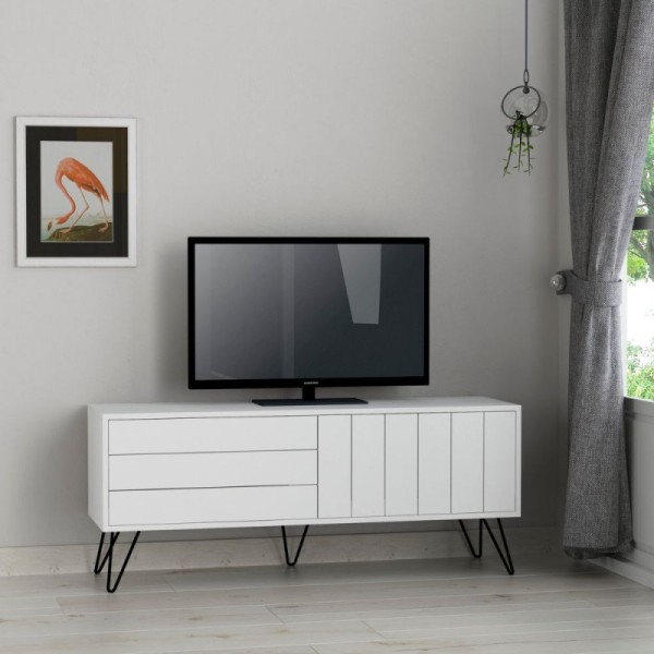 Belo TV stojalo z dvema vratoma Piccadilly 139x36x57 Belo TV stojalo z dvema vratoma Piccadilly 139x36x57