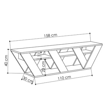 TV stojalo antracit Ralla 158x30x40h