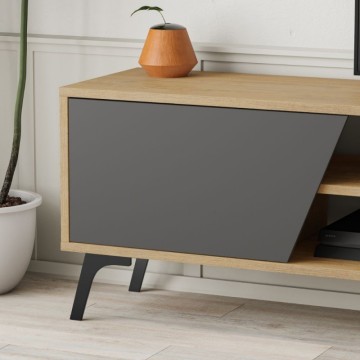 Fiona 180X35,6X48 antracitno hrastovo TV stojalo s stensko polico