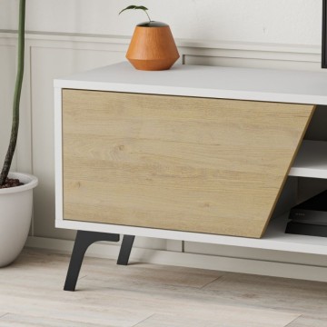 Fiona TV stojalo iz belega hrasta 180X35,6X48 s stensko polico