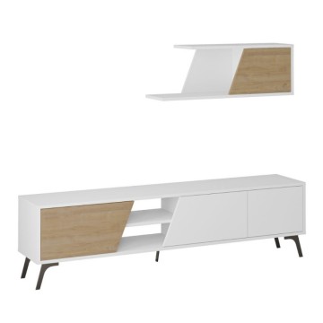 Fiona TV stojalo iz belega hrasta 180X35,6X48 s stensko polico