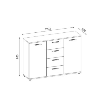 Bivak hrast in antracit 120 cm - Berno | Toscohome