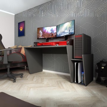 Reverzibilna namizna igra 5021 antracit dvojna polica in led luči 150x66,9x85,5H