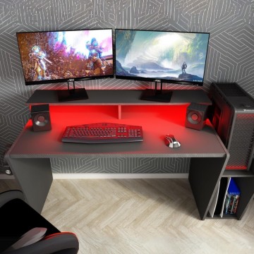 Reverzibilna namizna igra 5021 antracit dvojna polica in led luči 150x66,9x85,5H
