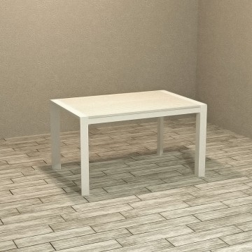 Raztegljiva miza z belim okvirjem in vrhom iz belega macesna 130x80 cm Golia