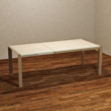 Raztegljiva miza z golobje sivim okvirjem in vrhom iz beljenega hrasta 130x80 cm Golia