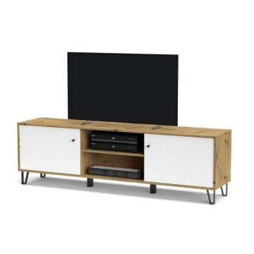 TV stojalo z dvema vratoma in odprtim predalom, beli hrast Bollo2 183,4x40x55,5H