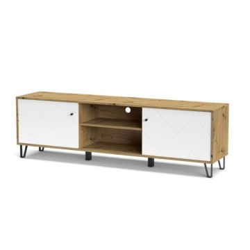 TV stojalo z dvema vratoma in odprtim predalom, beli hrast Bollo2 183,4x40x55,5H