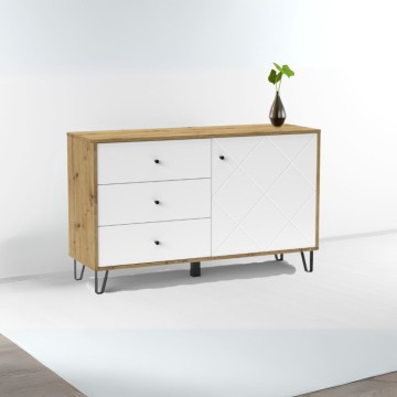 Bivak 3 predali in vrata beli hrast Bollo5 123,4x40x75,2H