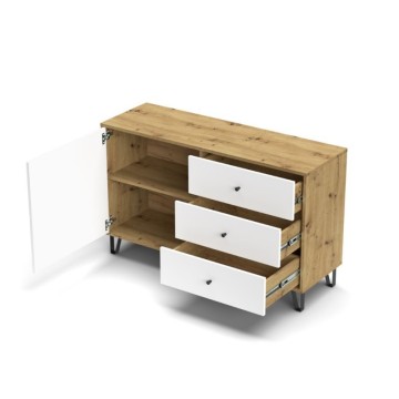 Bivak 3 predali in vrata beli hrast Bollo5 123,4x40x75,2H