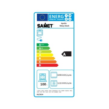 Maxi pečica 90 cm prostornina 100 litrov črna barva - Samet Apollo