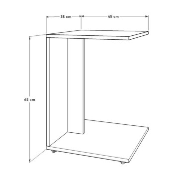 Tavolino per divano  porta pc SHP09LT1 rovere tartufo