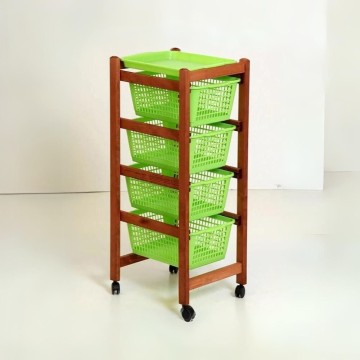 Kuhinjski voziček 4 izvlečne košare in en pladenj Jolly Eco cherry