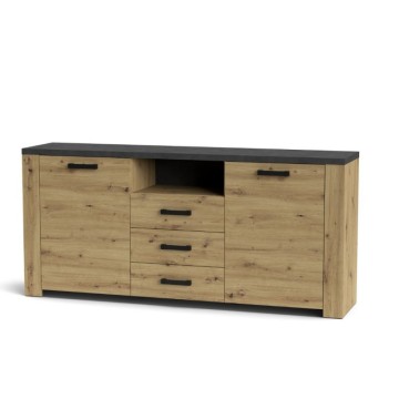 Bivak hrast in antracit z 2 vrati in 3 predali Follow870 179.6x40x83h