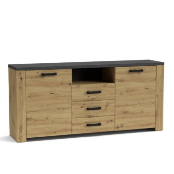 Bivak hrast in antracit z 2 vrati in 3 predali Follow870 179.6x40x83h