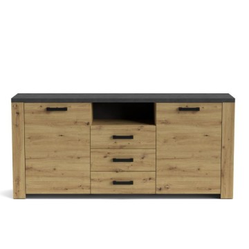 Bivak hrast in antracit z 2 vrati in 3 predali Follow870 179.6x40x83h