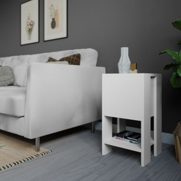 Ema bela nočna omarica z vrati s spuščenimi listi 30x30x55h