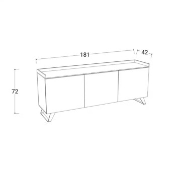TV stojalo 3 vrata Polan skrilavec svinec 181x42x72h