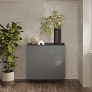 Visoka kredenca 2 vrata Polan skrilavec svinec 121x42x126h