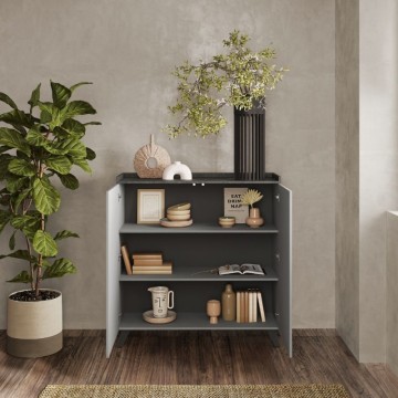 Visoka kredenca 2 vrata Polan skrilavec svinec 121x42x126h