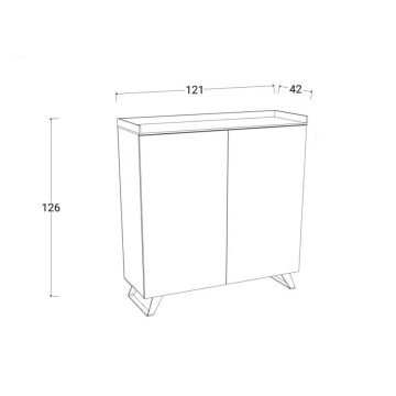 Visoka kredenca 2 vrata Polan skrilavec svinec 121x42x126h