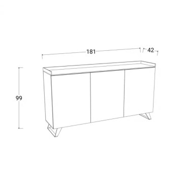 Bivak 3 vrata Polan bronze mercure 181x42x99h