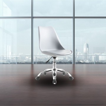 Beli pisarniški stol LC719 z ergonomskim sedežem in kolesi