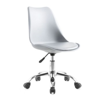 Beli pisarniški stol LC719 z ergonomskim sedežem in kolesi