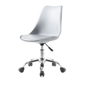 Beli pisarniški stol LC719 z ergonomskim sedežem in kolesi