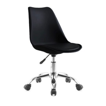 Črni pisarniški stol LC719 z ergonomskim sedežem in kolesi