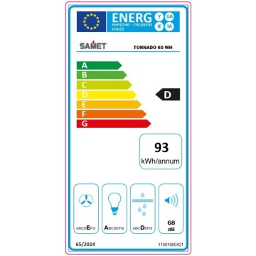 60 cm kuhinjska napa pod pultom bela - odsesavanje Tornado