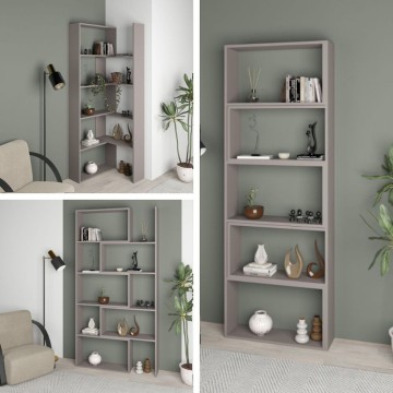 Wish dove grey 72x22x200h raztegljiva vogalna knjižna omara