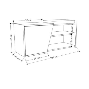 Klop za čevlje antracitni hrast Fiona 104,6x37,5x47,2